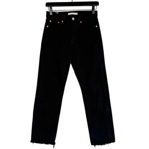 Levi's Premium Wedgie Straight Ankle Jeans Black High Rise - 25 W25 L26